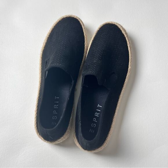 ESPRIT Women's Black  Erika Espadrille Slip-On Sneaker Sz 6.5 - Picture 8 of 10